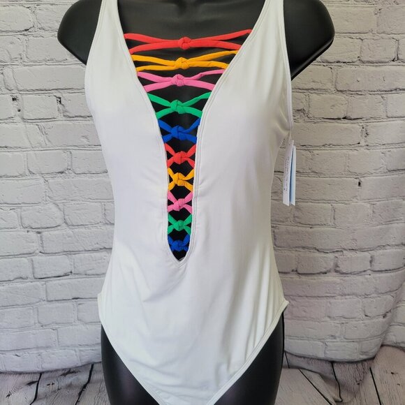 Bleu by Rod Beattie Women's Core-Lace-Down Mio One-Piece Swimsuit - Picture 1 of 8